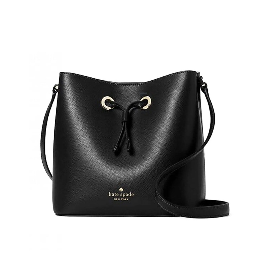 Kate Spade Black Leather Bucket Bag